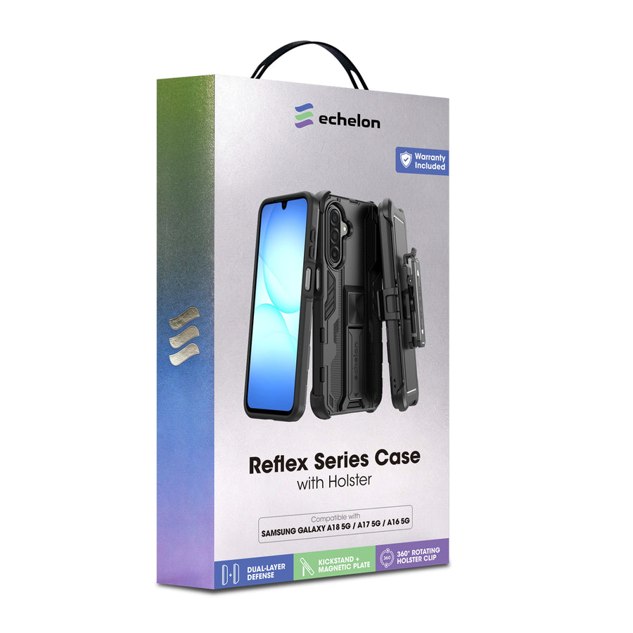 echelon Reflex Series Case with Holster for Samsung Galaxy A18 5G / A17 5G / A16 5G - Black - ESA185GCSRSKS301-1.JPG