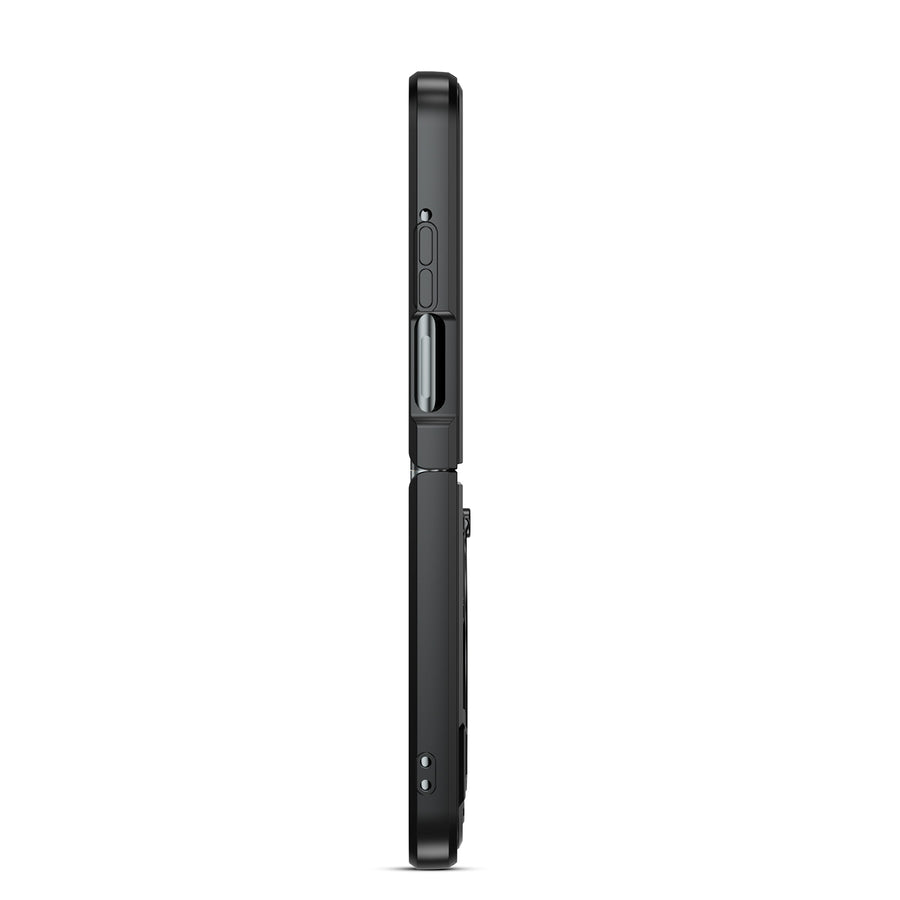 FDN Anti-Drop Hybrid Protector Case (with Ring Stand) for Motorola razr (2024) - Black / Black - FMRAZR4CSFSSS671-4.jpg