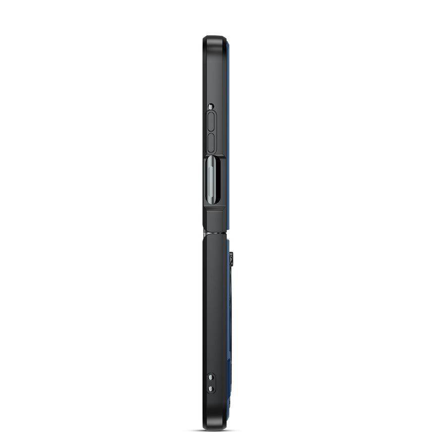 FDN Anti-Drop Hybrid Protector Case (with Ring Stand) for Motorola razr (2024) - Blue / Black - FMRAZR4CSFSSS672-4.jpg