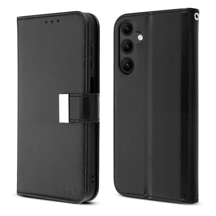 FDN Wallet Folio Case for Samsung Galaxy A15 5G - Black / Black