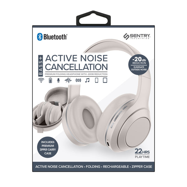 Sentry Active Noise Cancelling Bluetooth Headphones with Zipper Carrying Case - Sand - HPX-BTANDZSD-2.jpg
