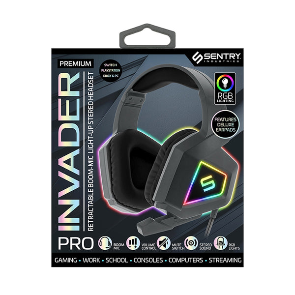 Sentry Invander Light Up Gaming Headphone w/ Microphone - Black - HPX-GX275-2.jpg