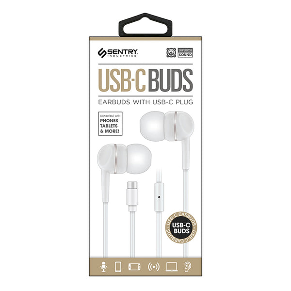 Sentry USB-C Earbuds w/ Microphone - White - HPX-IC116WH-2.jpg