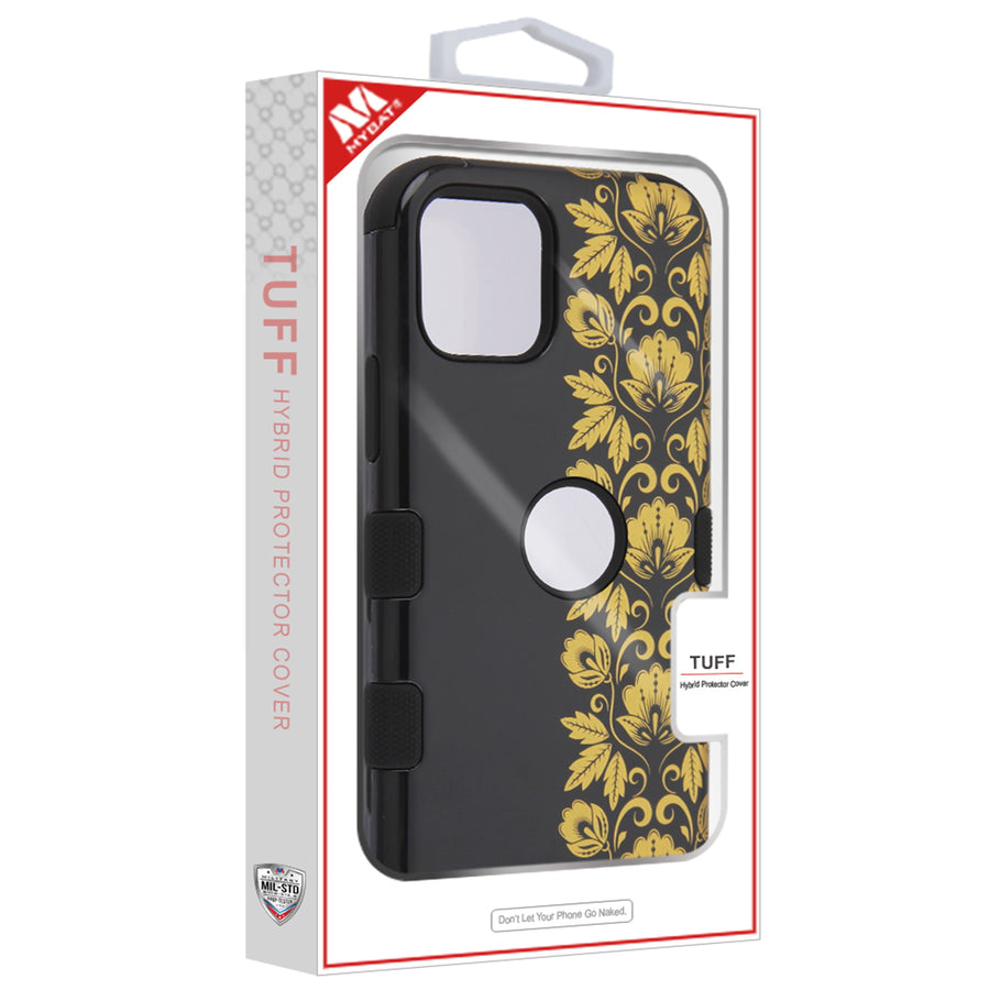MyBat TUFF Series Case for Apple iPhone 11 Pro Max - Gold Floral Stripe / Black - IP11MHPCTUFFIM1050-7.jpg