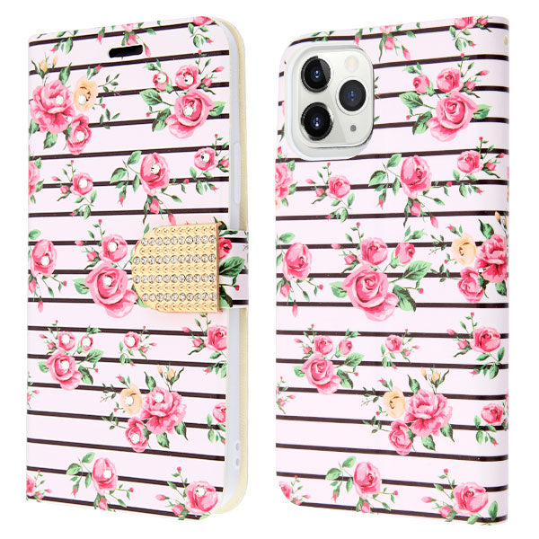 MyBat MyJacket Wallet Diamond Series for Apple iPhone 11 Pro Max - Pink Fresh Roses - IP11MMYJKDM105-5.jpg