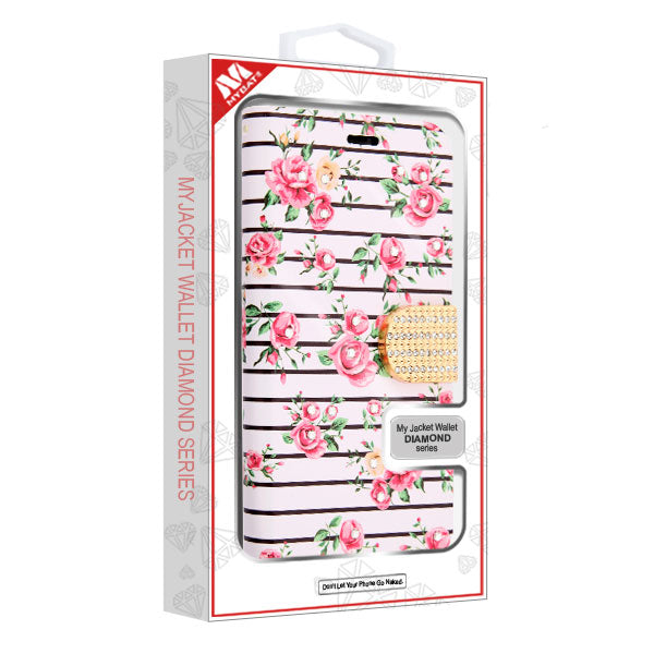 MyBat MyJacket Wallet Diamond Series for Apple iPhone 11 Pro Max - Pink Fresh Roses - IP11MMYJKDM105-6.jpg