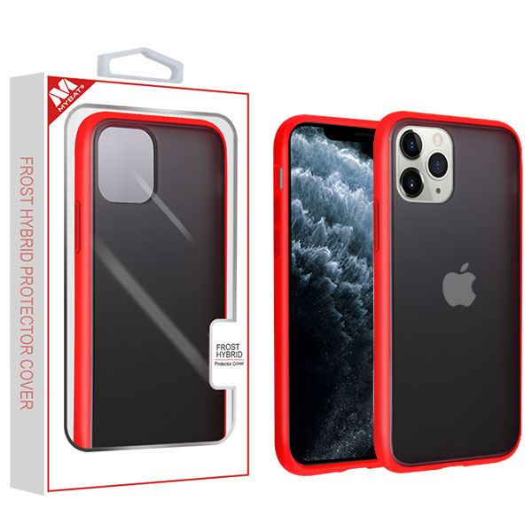 MyBat Frost Hybrid Protector Cover for Apple iPhone 11 Pro - Semi Transparent Smoke Frosted / Rubberized Red - IP11PHPCFSSO252-1.jpg