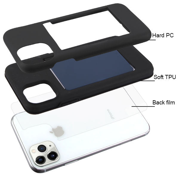 MyBat Poket Hybrid Protector Cover (with Back Film) for Apple iPhone 11 Pro - Black / Black - IP11PHPCPKT001-3.jpg