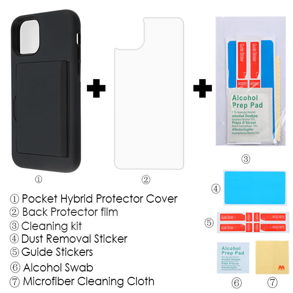 MyBat Poket Hybrid Protector Cover (with Back Film) for Apple iPhone 11 Pro - Black / Black - IP11PHPCPKT001-7.jpg