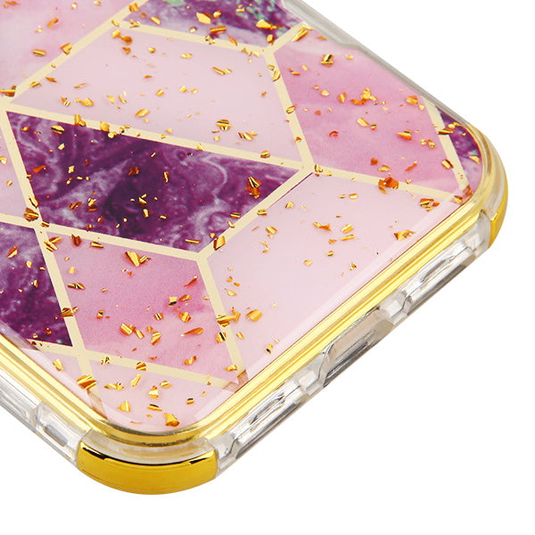 MyBat TUFF Kleer Hybrid Case for Apple iPhone 11 - Electroplated Purple Marble / Electroplating Gold - IP11RHPCTUFFKIM052-4.JPG