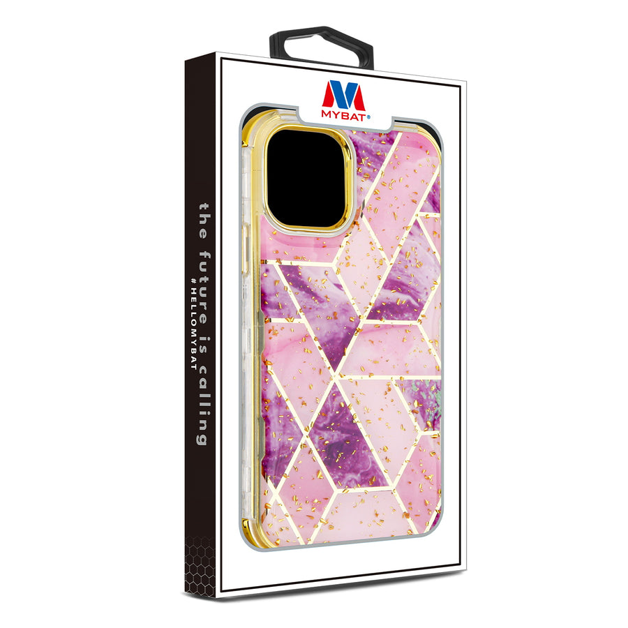 MyBat TUFF Kleer Hybrid Case for Apple iPhone 11 - Electroplated Purple Marble / Electroplating Gold - IP11RHPCTUFFKIM052-7.JPG