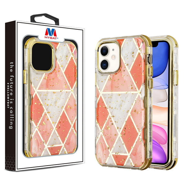 MyBat TUFF Kleer Hybrid Case for Apple iPhone 11 - Electroplated Pink Marble / Electroplating Gold - IP11RHPCTUFFKIM053.JPG