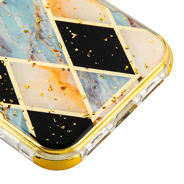 MyBat TUFF Kleer Hybrid Case for Apple iPhone 11 - Electroplated Blue Marble / Electroplating Gold - IP11RHPCTUFFKIM054-4.JPG