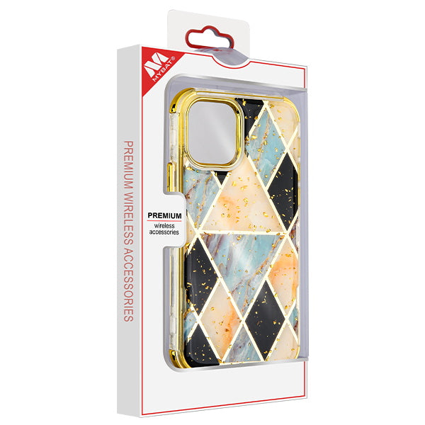 MyBat TUFF Kleer Hybrid Case for Apple iPhone 11 - Electroplated Blue Marble / Electroplating Gold - IP11RHPCTUFFKIM054-7.JPG