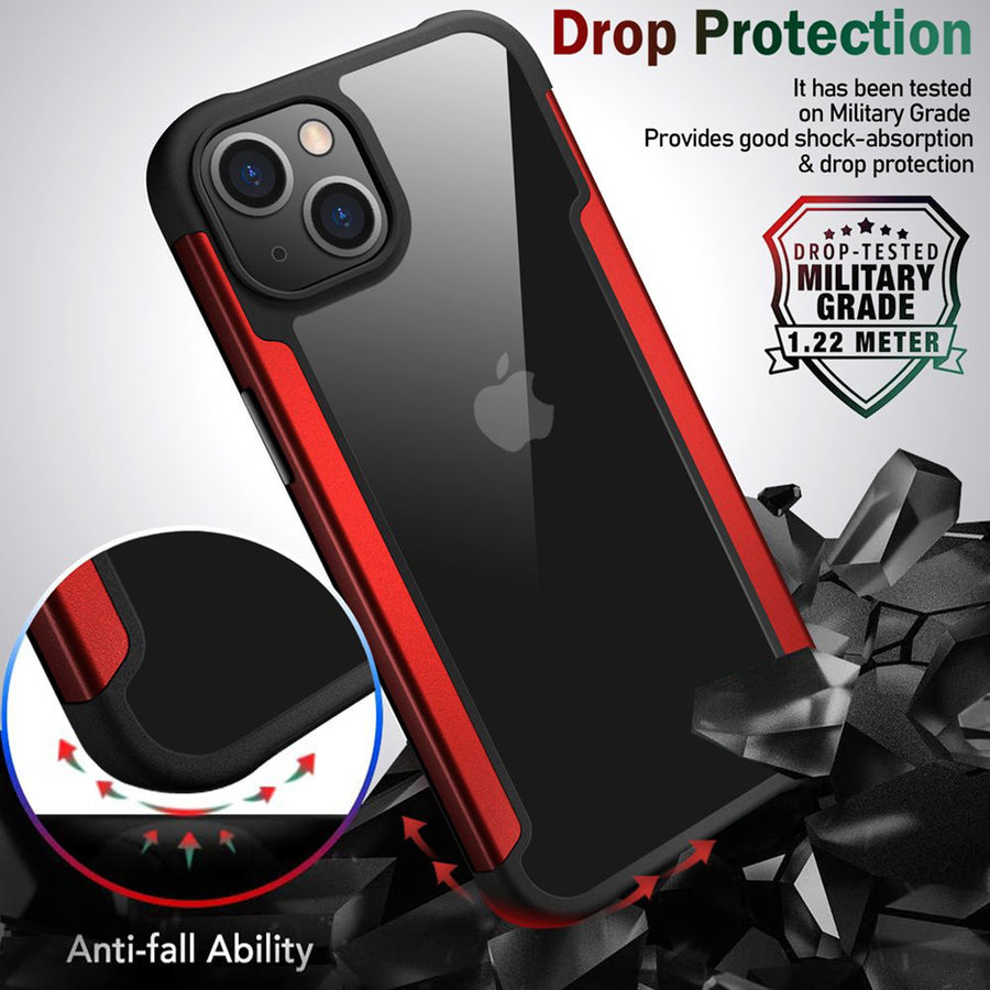 Clear Iron Armor Hybrid Chrome Case for Apple iPhone 13 (6.1) (Black) - IP13-61-IRON-CASE-BLACK-2.jpg