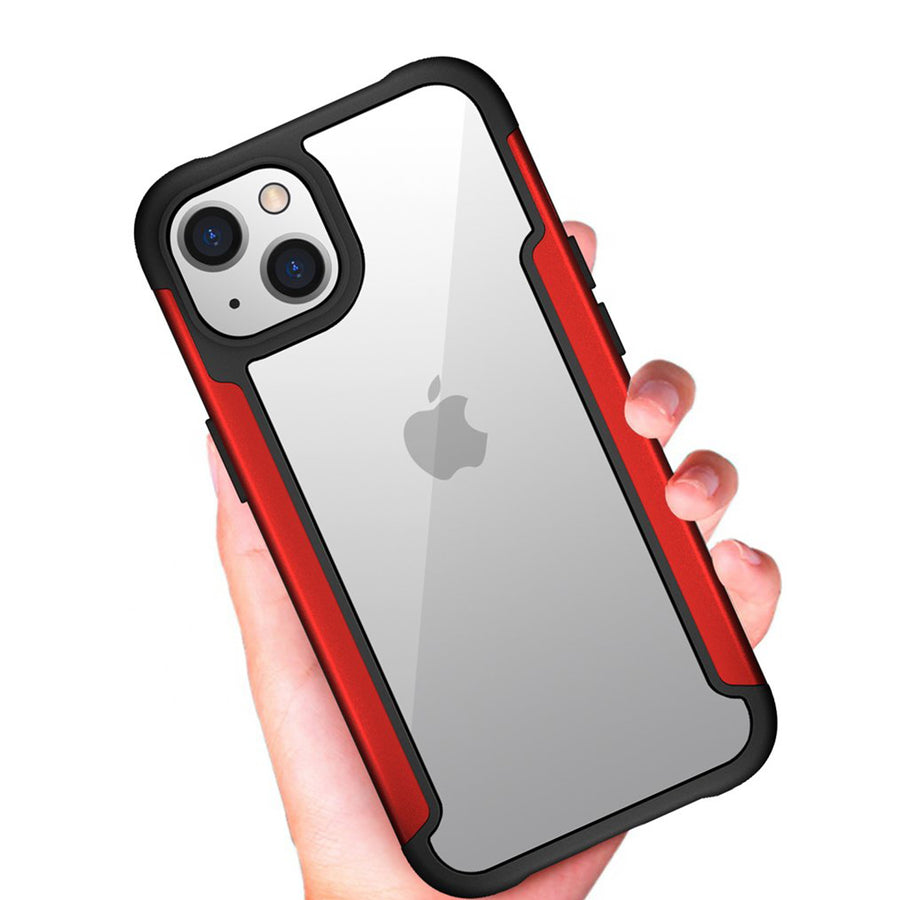 Clear Iron Armor Hybrid Chrome Case for Apple iPhone 13 (6.1) (Black) - IP13-61-IRON-CASE-BLACK-4.jpg