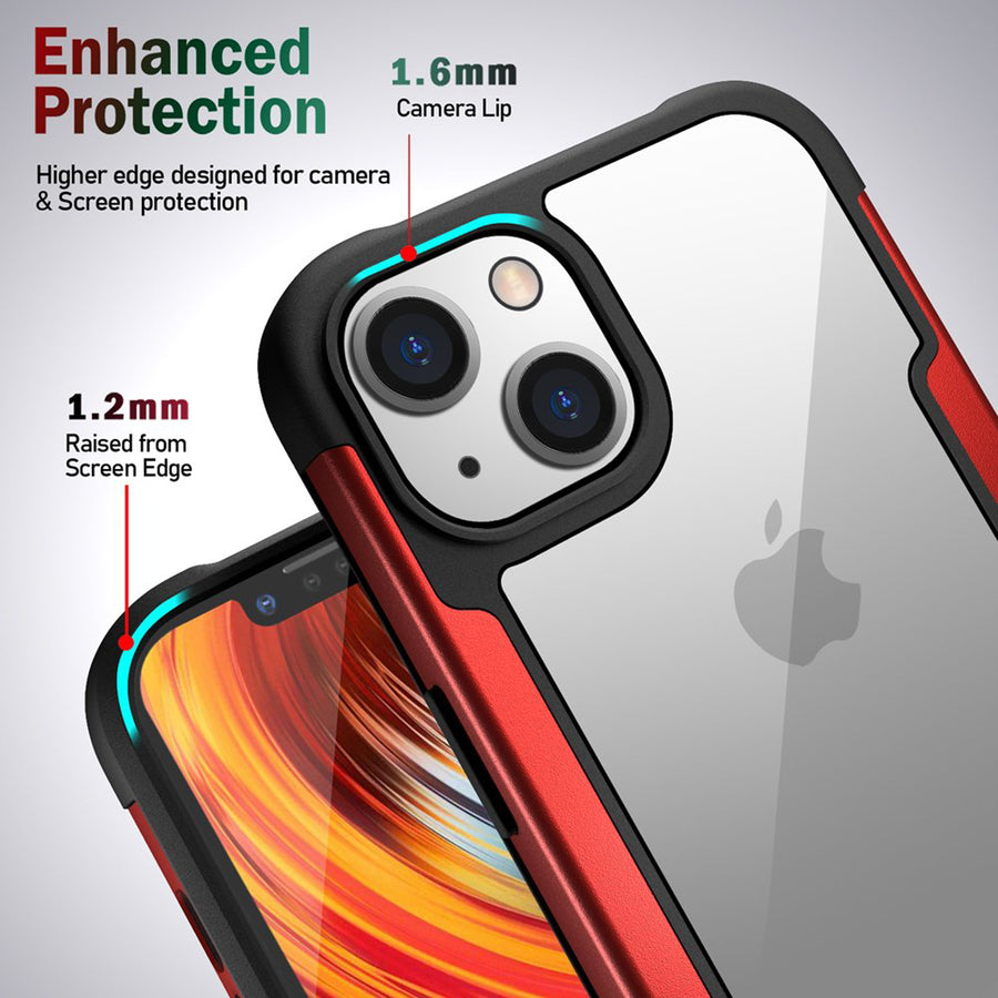 Clear Iron Armor Hybrid Chrome Case for Apple iPhone 13 (6.1) (Black) - IP13-61-IRON-CASE-BLACK-5.jpg
