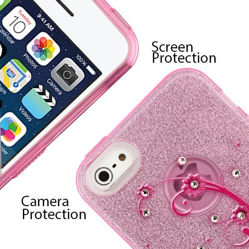 MyBat Full Glitter TUFF Series Case for Apple iPhone 5s/5 / SE - Butterfly Flowers (Pink) Diamante - IPHONE5SHPCTUFFGTIMDI005WP-4.jpg