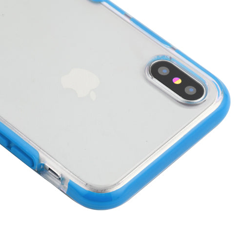 MyBat Bumper Guard Candy Skin Cover for Apple iPhone XS/X - Transparent Clear / Blue - IPHONEXCASKCA656WP-5.jpg