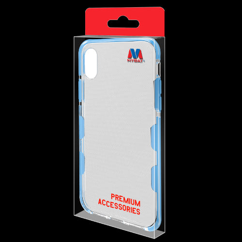 MyBat Bumper Guard Candy Skin Cover for Apple iPhone XS/X - Transparent Clear / Blue - IPHONEXCASKCA656WP-7.jpg