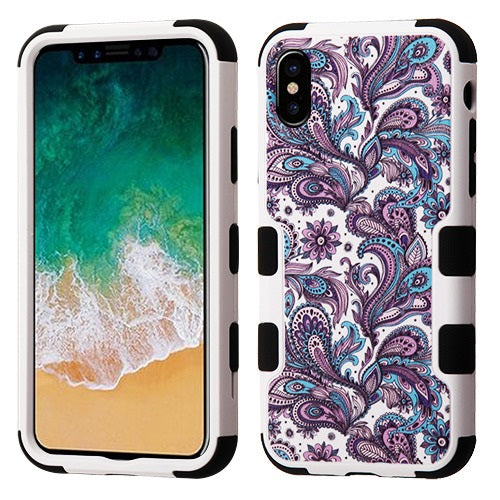 MyBat TUFF Series Case for Apple iPhone XS/X - Purple European Flowers / Black - IPHONEXHPCTUFFIM237WP-2.jpg