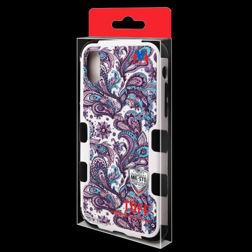 MyBat TUFF Series Case for Apple iPhone XS/X - Purple European Flowers / Black - IPHONEXHPCTUFFIM237WP-7.jpg