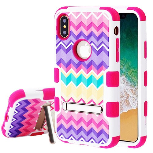 MyBat TUFF Series Case (with Magnetic Metal Stand) for Apple iPhone XS/X - Camo Wave / Hot Pink - IPHONEXHPCTUFFIM333WP-2.jpg