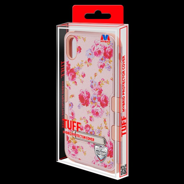MyBat TUFF Series Case (with Magnetic Metal Stand) for Apple iPhone XS Max - Vintage Rose Bush Textured Rose Gold / Rose Gold - IPXSMAXHPCTUFFIM3504WP-7.jpg