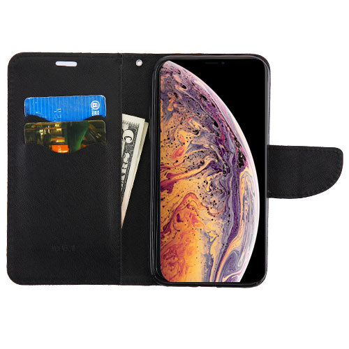 MyBat Liner MyJacket Wallet Crossgrain Series for Apple iPhone XS Max - Black Pattern / Black - IPXSMAXMYJK84AWP-2.jpg