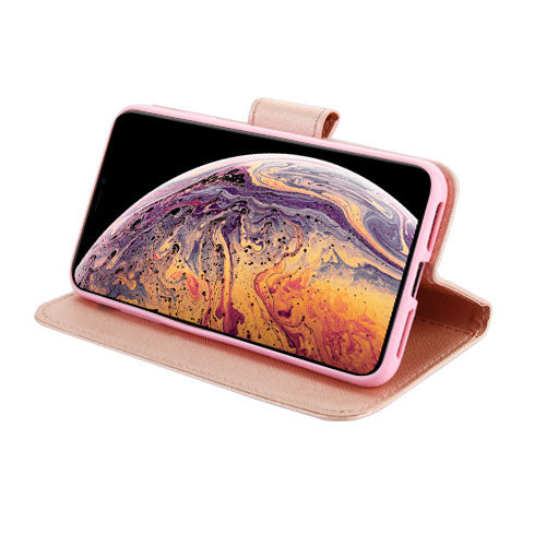 MyBat Liner MyJacket Wallet Crossgrain Series for Apple iPhone XS Max - Rose Gold Pattern / Rose Gold - IPXSMAXMYJK84GWP-3.jpg