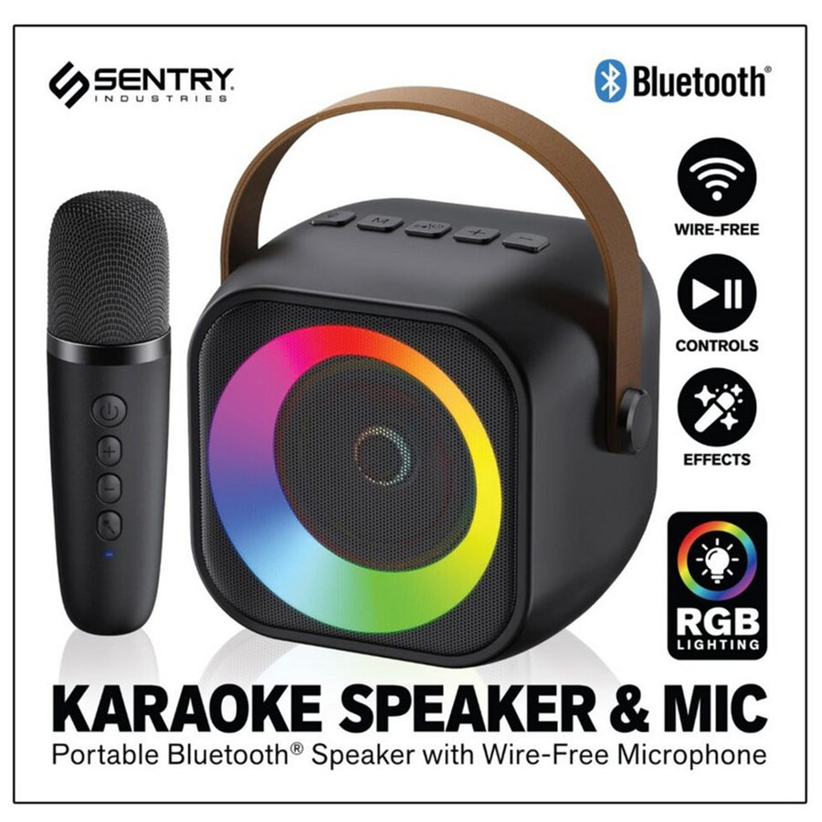 Sentry Wireless Karaoke Speaker with Microphone - Black - KARLU.JPG