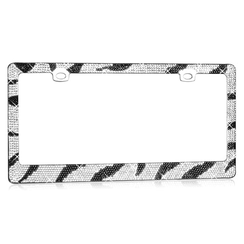 Valor Zebra Pattern with Shining Black and White Crystals Chrome Metal Frame - LPF3EC029WBK-11.jpg