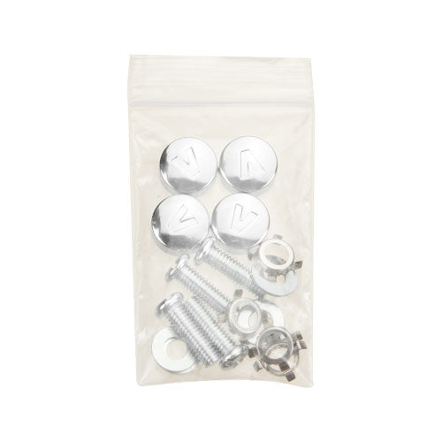 Valor Screws and Caps - Chrome Metal "V" Caps, set of "4"