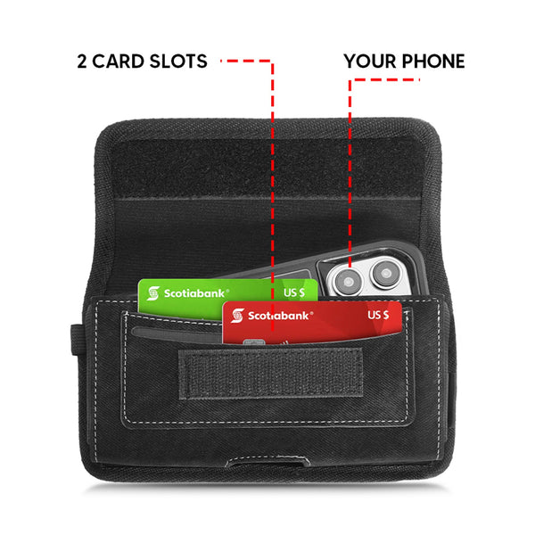 LUXMO LARGE SIZE HORIZONTAL UNIVERSAL SPECIAL FABRIC POUCH WITH DUAL CARD SLOTS - BLACK DENIM FABRIC - LPLGGF-EUH3-INK-2.jpg