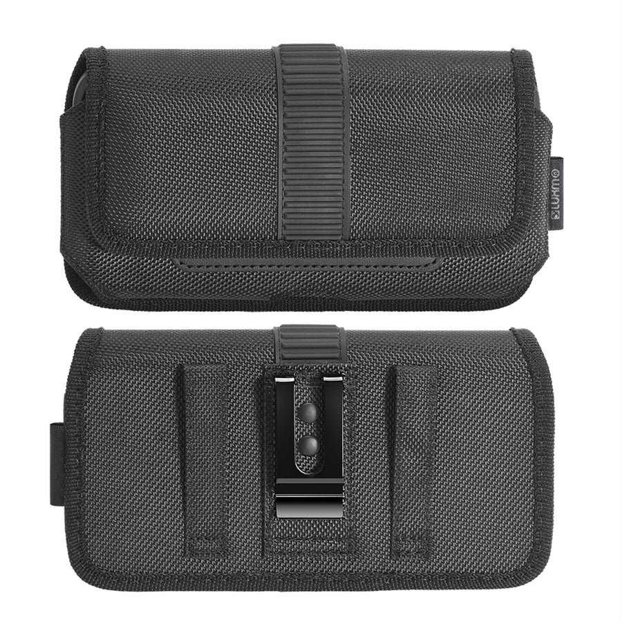 LUXMO Large Horizontal Universal Nylon Pouch w/ Credit Card Slot- Black - LPLGGF-EUH7-BK-4.jpg