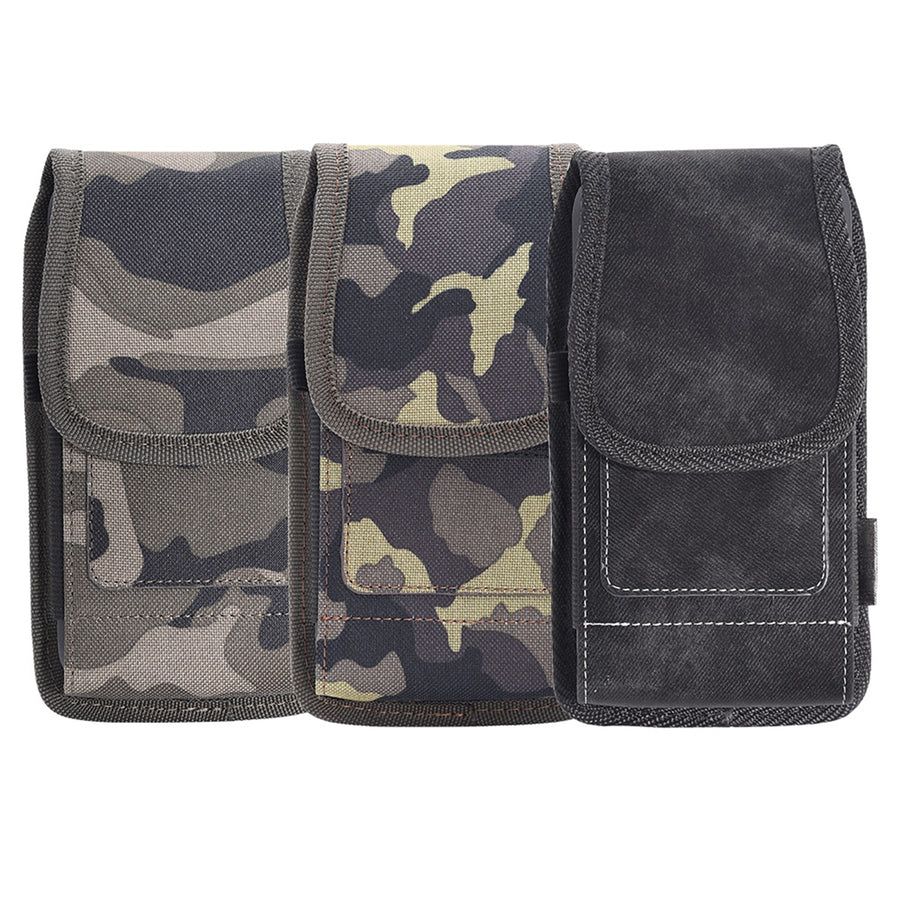 LUXMO Large Horizontal Universal Pouch w/ Dual Card Slots - Black Denim Fabric - LPLGGF-EUV3-INK-3.jpg