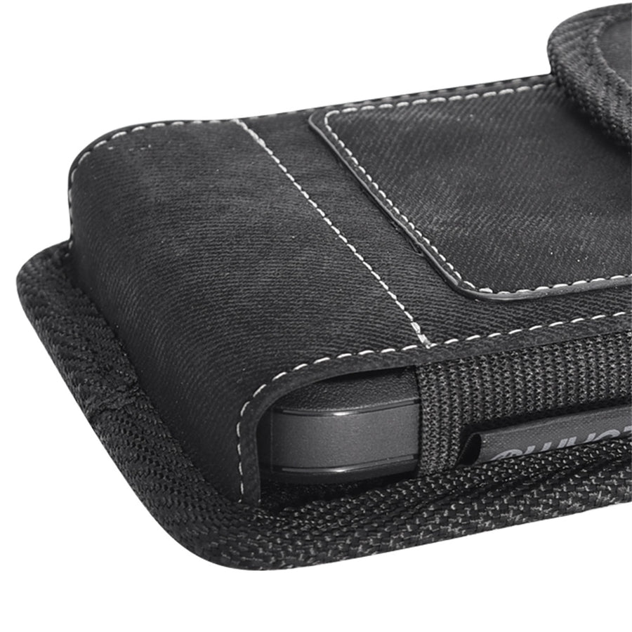 LUXMO Large Horizontal Universal Pouch w/ Dual Card Slots - Black Denim Fabric (Retail Packaging) - LPLGGF-EUV3-INK-C-8.jpg