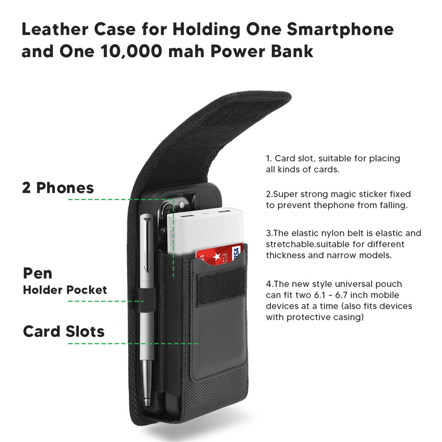 LUXMO Large Vertical Universal Dual Phone Slot Nylon Pouch w/ Credit Card Slot - Black - LPLGGF-EUV6-BK-2.jpg
