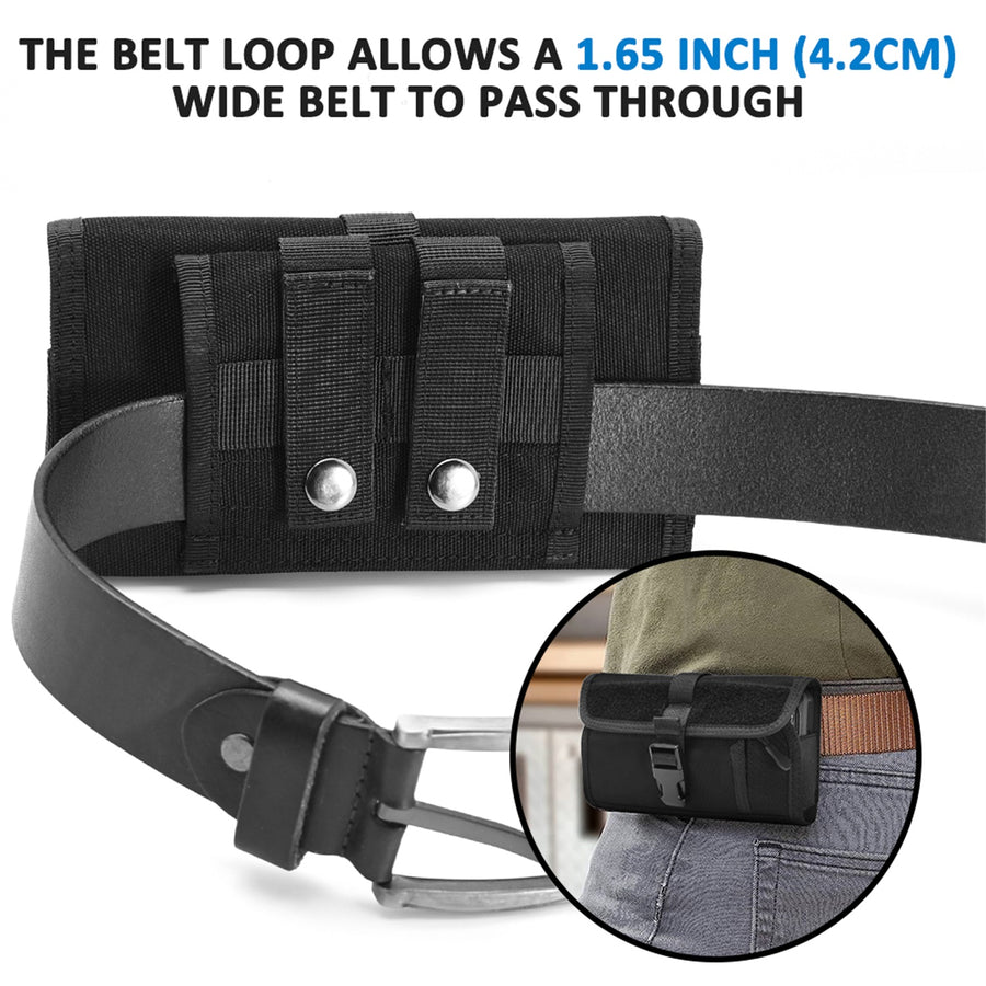 LUXMO Large Horizontal Universal Nylon Pouch w/ Large Front Zipper Compartment - Black - LPLGGF-LU43-HBK-6.jpg
