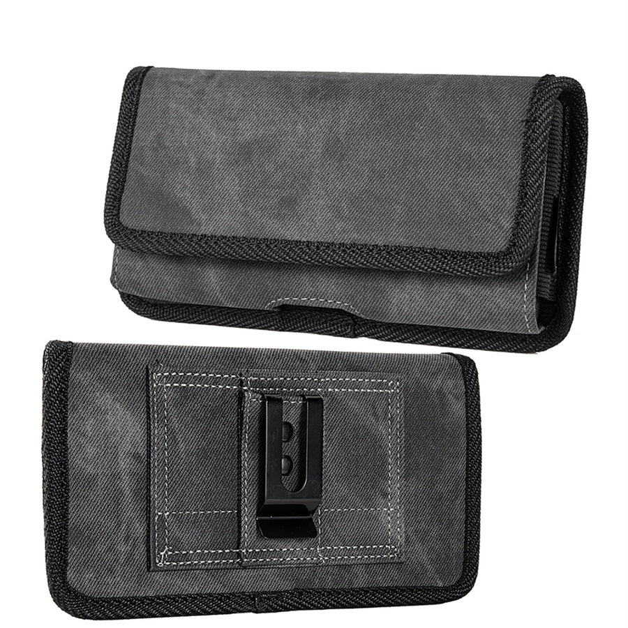 LUXMO Extra Large Horizontal Universal Pouch w/ Dual Card Slots - Dark Denim Fabric - LPOTX-EUH3-BK-1.jpg