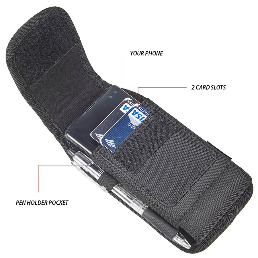 LUXMO Extra Large Vertical Horizontal Nylon Pouch - Black - LPOTX-EUV-BK-4.jpg