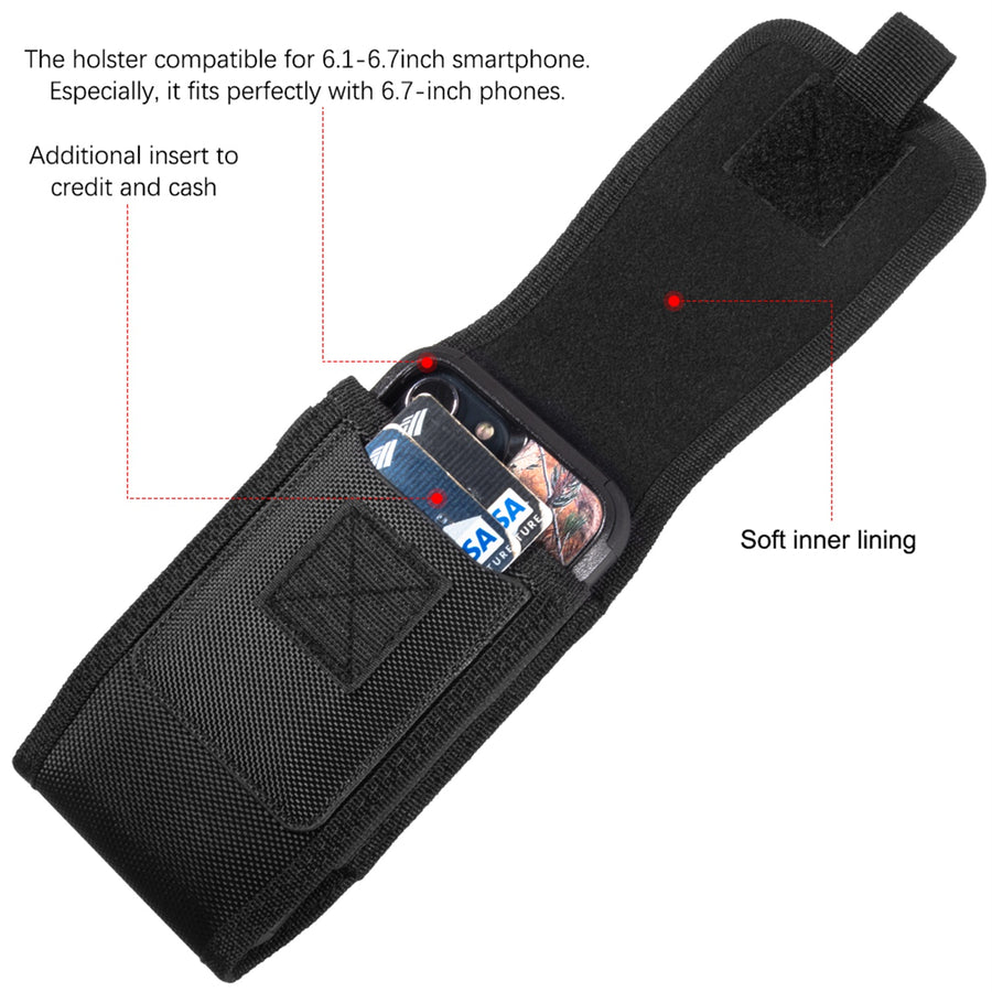 LUXMO Extra Large Vertical Universal Nylon Pouch w/ Card Slot - Black - LPOTX-EUV4-BK-2.jpg