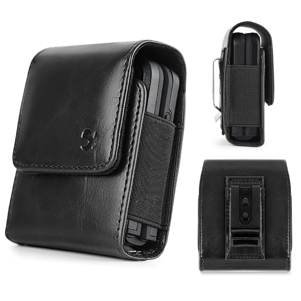 LUXMO Extra Small Vertical Universal Leather Pouch - Black (Retail Packaging) - LPU45-LU44-VBK-C-1.jpg