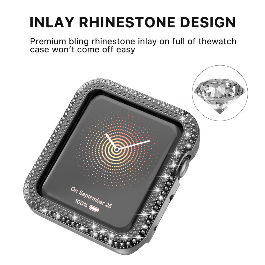 MyBat Apple Watch Case (with Diamonds) for Apple Watch Series 7 41mm/Watch Series 9 41mm / Watch Series 8 41mm - Electroplated Black - MAPWH41CSFSSC031-6.jpg