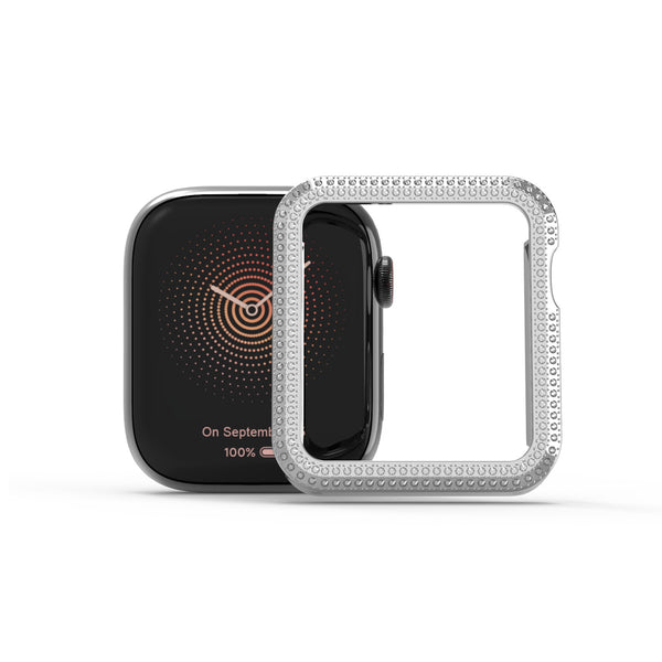 MyBat Apple Watch Case (with Diamonds) for Apple Watch Series 7 41mm/Watch Series 9 41mm / Watch Series 8 41mm - Electroplated Silver - MAPWH41CSFSSC032-2.jpg