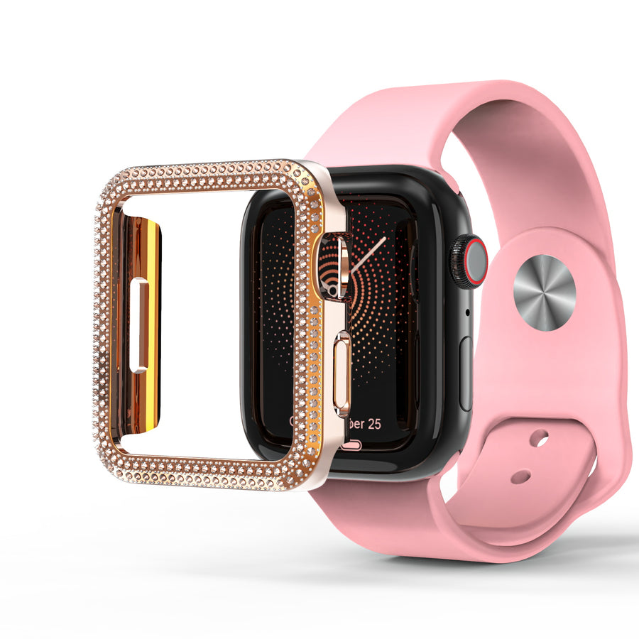 MyBat Apple Watch Case (with Diamonds) for Apple Watch Series 7 41mm/Watch Series 9 41mm / Watch Series 8 41mm - Electroplated Rose Gold - MAPWH41CSFSSC033-3.jpg