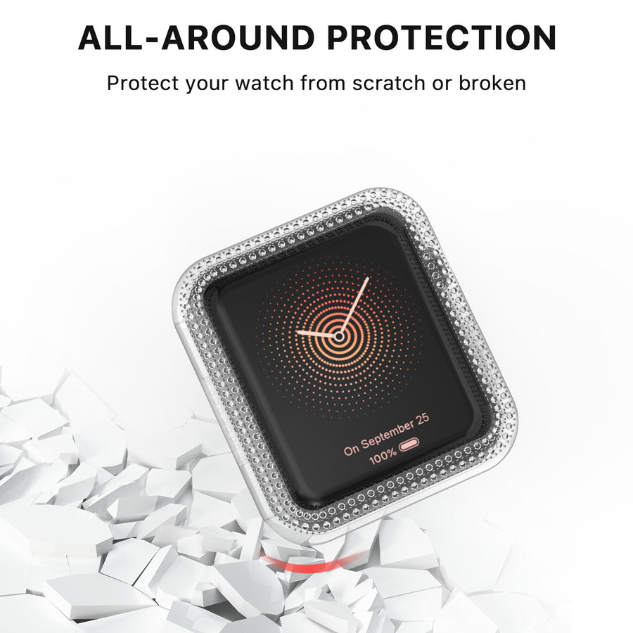 MyBat Apple Watch Case (with Diamonds) for Apple Watch Series 7 41mm/Watch Series 9 41mm / Watch Series 8 41mm - Transparent Clear - MAPWH41CSFSSC034-4.jpg