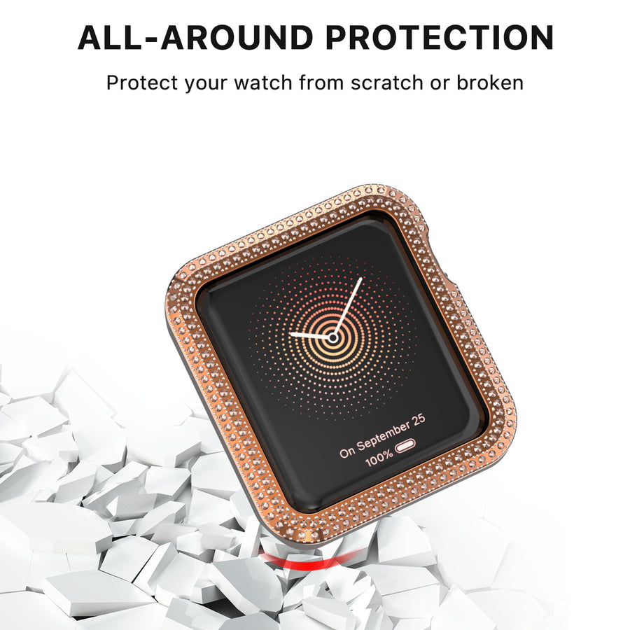 MyBat Apple Watch Case (with Diamonds) for Apple Watch Series 7 45mm/Watch Series 9 45mm / Watch Series 8 45mm - Electroplated Rose Gold - MAPWH45CSFSSC033-4.jpg
