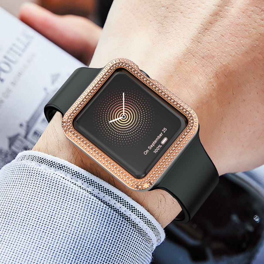 MyBat Apple Watch Case (with Diamonds) for Apple Watch Series 7 45mm/Watch Series 9 45mm / Watch Series 8 45mm - Electroplated Rose Gold - MAPWH45CSFSSC033-7.jpg