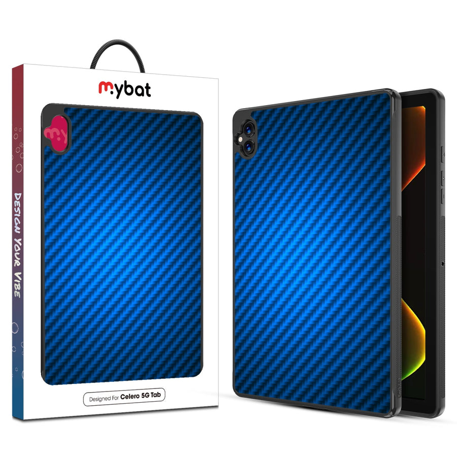 MyBat Design Lab Series Case for Boost Celero5G TAB - Blue Carbon Fiber